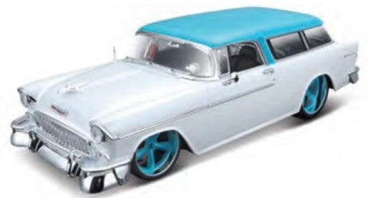Maisto 32613WHT 1/18 1955 Chevrolet Nomad Custom (Met. White/Turquoise)