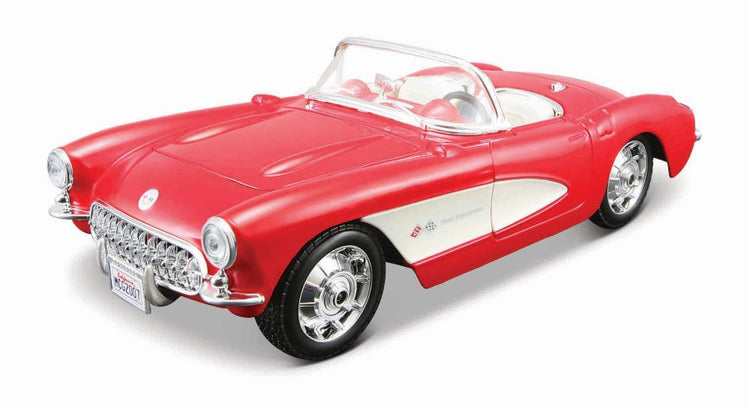 Maisto 39275 1/24 Assembly Line Metal Model Kit: 1957 Chevrolet Corvette (Red)