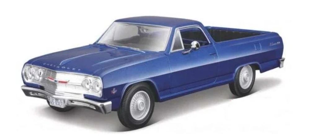 Maisto 39977 1/25 Assembly Line Metal Model Kit: 1965 Chevrolet El Camino (Metallic Blue)