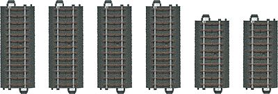 Marklin 20099 HO Scale 3-Rail C-Track - My World -- Straight Set w/4 #24094 3-11/16" 9.4cm Long & 2 #24077 3-1/16" 7.8cm