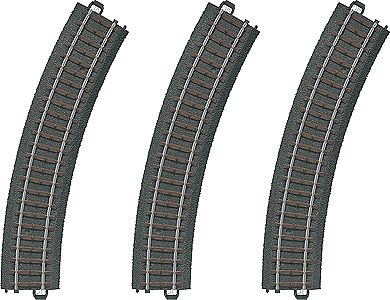 Marklin 20130 HO Scale 3-Rail C Track - My World -- Curved Sections pkg(3) 14-3/16" 36cm Radius R1 30 Deg. (12 Sections = Circle)
