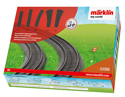 Marklin 23300 HO Scale Plastic Track Extension Set - My World -- For Battery Starter Sets Only
