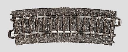 Marklin 24215 HO Scale 3-Rail C Track -- R2 Curve, 17-1/4" 43.8cm Radius, 15 Degrees