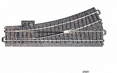 Marklin 24611 HO Scale 3-Rail C Track -- Manual Turnout - Left-Hand