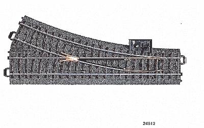 Marklin 24612 HO Scale 3-Rail C-Track -- Right Hand Manual Turnout