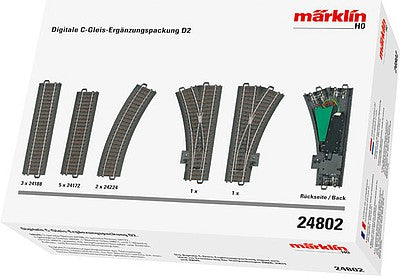 Marklin 24802 HO Scale D2 C-Track 3-Rail Extension Set w/Digital Turnouts -- Requires Central Station for Digital Turnout Control (Sold Separately)