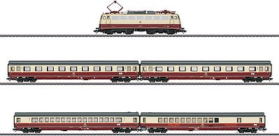 Marklin 26983 HO Scale Rheingold Offshoot TEE 16 Train-Only Set - 3-Rail - Sound and Digital -- German Federal Railroad DB (Era IV 1986) Class 112 Electric, 4 Cars