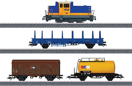 Marklin 29023 HO Scale Dutch Freight Train Starter Set - 3-Rail - Sound and Digital - Ready to Run -- Era V Class 700, 3 Cars, C-Track Oval, Digital Mobile Station