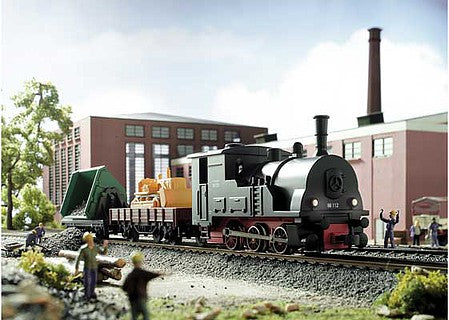 Marklin 29133 HO Scale Digital Starter Set - 3-Rail - Digital - Start Up -- 0-6-0T Steam, 2 Cars, Bulldozer Load, C-Track Oval, Controller