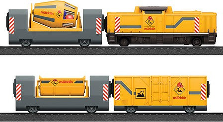 Marklin 29341 HO Scale Construction Site Train Battery-Powered Starter Set - My World -- Yellow, Gray