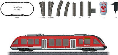 Marklin 29641 HO Scale Modern Commuter Service Starter Set - 3-Rail w/Sound & Digital 120V -- German Federal Railway - LINT 27 Diesel Light Railcar