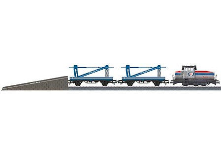 Marklin 29952 HO Scale Auto Transport Train Starter Set - 3-Rail - Digital - Start Up -- Henschel DHG 500, 2 Auto Carriers with Porsches, C Track Oval with Siding, C