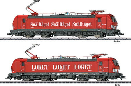 Marklin 36184 HO Scale Siemens Vectron Class 193 Electric - 3-Rail - Sound and Digital -- Snalltaget (Era VI 2018, red, gray, white, Different Markigns on Each Side)