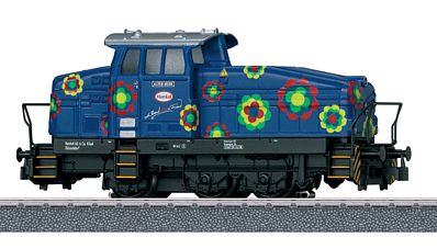 Marklin 36502 HO Scale Henschel DHG 500 Switcher - 3-Rail w/Digital - My World -- Henkel AG & Co. KGaA (Era VI, blue, Flowers)