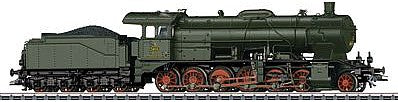Marklin 37048 HO Scale Class K 2-12-0 - 3-Rail w/Sound & Digital -- Wurttemberg State Railways K.W.St.E. (Era I 1918, green, red)