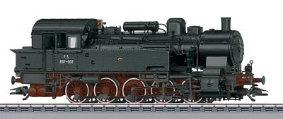 Marklin 37164 HO Scale Class 897 0-10-0T - 3-Rail w/Sound & Digital -- Italian State Railways FS #897.002 (Era III, black, red)