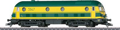 Marklin 37277 HO Scale Class 59 Diesel - 3-Rail - Sound and Digital -- Belgian State Railways SNCB-NMBS 5947 (Era IV 1983, green, yellow)