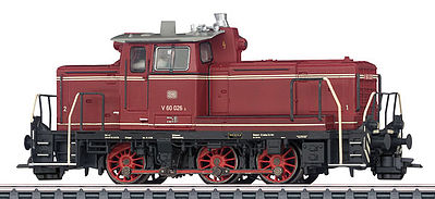 Marklin 37600 HO Scale Class V 60 Switcher - 3-Rail w/Sound & Digital -- German Federal Railroad DB (Era III, 1960, red, black, silver)