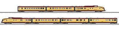 Marklin 37603 HO Scale Class VT 11.5 TEE Diesel Train-Only - 3-Rail w/Sound & Digital -- German Federal Railroad DB (TEE Gold Plated Special Edition)