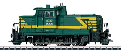 Marklin 37695 HO Scale Class 8000 Switcher - 3-Rail w/Digital -- Belgian State Railways SNCB/NMBS (Era IV-V, green, yellow)
