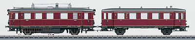 Marklin 37705 HO Scale Class VT 75.9 Diesel Railcar w/VB 140 Trailer - Digital & Sound Equipped -- German Federal Railroad DB #75 902 & 140 042 (Era III , red, gray)