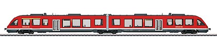 Marklin 37716 HO Scale LINT 41 Class 648.2 Diesel Railcar Set - 3-Rail - Sound and Digital -- German Railroad DB AG 648 204-5, 648 704-4 (Era VI 2016, Regio red, gray)