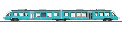 Marklin 37720 HO Scale LINT 41 Diesel Railcar - 3-Rail w/Sound & Digital -- Arriva Danmark (Era VI 2017, turquoise)