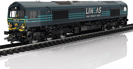 Marklin 39062 HO Scale EMD Class 66 Diesel - 3-Rail - Sound and Digital - Exclusiv -- Lineas Group 513-10 (Era VI 2017, gray-blue, turquoise, white)