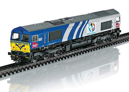 Marklin 39064 HO Scale EMD Class 66 Diesel - 3-Rail - Sound and Digital -- SNCF Fret Benelux 6601 (Era V 2002, bluee, white, yellow)