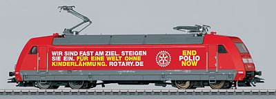 Marklin 39371 HO Scale Class 101 Electric - 3-Rail w/Sound & Digital -- German Federal Railroad DB (Era VI, red, gray, End Polio Now Scheme)