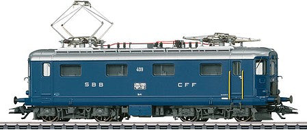 Marklin 39422 HO Scale Class Re 4/4 I Electric - 3-Rail - Sound and Digital -- Swiss Federal Railways SBB 409 (Era III 1957-1959, sapphire blue, silver)