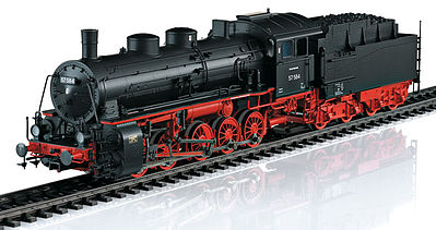 Marklin 39553 HO Scale Class 57.5 0-10-0 4th Series w/2Z2 T21,8 Tender - 3-Rail w/Digital -- German Federal Railroad DB #57 584 (Era III 1949, black, red)