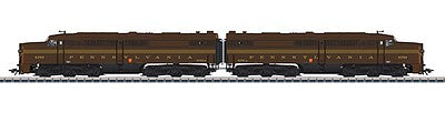 Marklin 39617 HO Scale Alco PA1 A-A Set - 3-Rail w/Sound & Digital -- Pennsylvania Railroad #5752A, 5753A (5-Stripe, Tuscan, yellow )