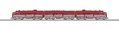 Marklin 39622 HO Scale EMD F7 A-B-A Set - 3-Rail - Sound and Digital -- Coca-Cola (red, white, blue)