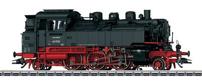 Marklin 39644 HO Scale Class 64 2-6-2T - 3-Rail w/Sound & mfx+ Digital -- German Federal Railroad DB (Era III 1955, black, red)