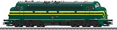 Marklin 39672 HO Scale NOHAB Class 204 Diesel - 3-Rail w/Sound & Digital -- Belgian State Railways SNCB/NMBS (Era III, green, yellow)