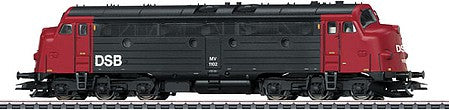 Marklin 39685 HO Scale NOHAB Class MV Diesel - 3-Rail - Sound and Digital -- Danish State Railways DSB (Era IV 1983, black, red)