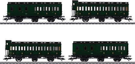 Marklin 42042 HO Scale 2 Type C6tf, 1 Type C6t, 1 Type C3Dp Compartment Car Set - 3-Rail - Ready t -- French State Railways SNCF (Era III, green, black)