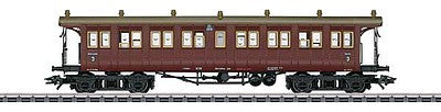 Marklin 42134 HO Scale Type CCi 3rd Class Coach with Open Vestibules - 3-Rail - Ready to Run -- Royal Wurttemberg State Railways K.W.St.E. 2 (Era I 1915, brown)