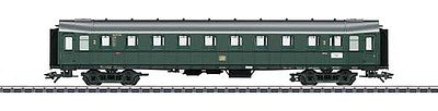 Marklin 42254 HO Scale Type B4uwe Hecht-Pike 2nd Class Compartment Car - 3-Rail - Ready to Run -- German Federal Railroad DB 1 (Era III 1959, green, silver)