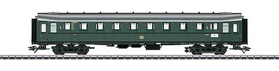 Marklin 42255 HO Scale Type B4uwe Hecht-Pike 2nd Class Compartment Car - 3-Rail - Ready to Run -- German Federal Railroad DB 2 (Era III 1959, green, silver)