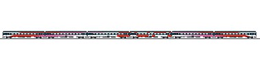 Marklin 42648 HO Scale ICRm IC 6-Car Passenger Set - 3-Rail Ready to Run -- Dutch Railways NS (Era VI 2016, red, black, white)