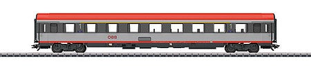 Marklin 42731 HO Scale Type Ampz 1st Class Coach - 3-Rail - Ready to Run -- Austrian Federal Railroad (Era VI 2012, red, gray)