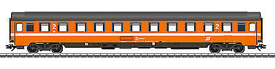 Marklin 42740 HO Scale Eurofima Type Bmoz 2nd Class Compartment Car - 3-Rail - Ready to Run -- Austrian Federal Railroad OBB (Era IV 1979, orange, gray, white)