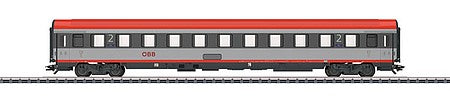 Marklin 42744 HO Scale Type Bmz 2nd Class Coach - 3-Rail - Ready to Run -- Austrian Federal Railroad 2 (Era VI 2012, red, gray)