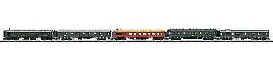 Marklin 42767 HO Scale Express Train 5-Car Passenger Set - 3-Rail - Ready to Run -- German State Railroad Company DR (Era II 1924)