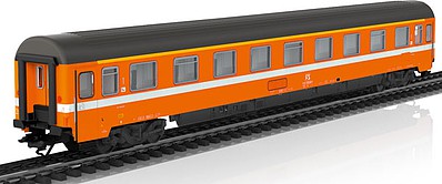 Marklin 42910 HO Scale Eurofima Type Az 1st Class Compartment Car - 3-Rail - Ready to Run -- Italian State Railroad FS (Era IV 1979; orange, gray, white)