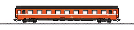 Marklin 42911 HO Scale Eurofima Type Az 1st Class Compartment Car - 3-Rail - Ready to Run -- Italian State Railroad FS (Era IV 1979, orange, black)