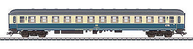 Marklin 43306 HO Scale InterCity 690 Hohenstaufen Express 2nd Class 3-Car Set - 3-Rail - Ready to Run -- German Federal Railroad DB (Era IV 1983, Ocean Blue, ivory)