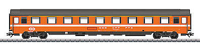 Marklin 43340 HO Scale Eurofima Type Am 1st Class Compartment Car - 3-Rail - Ready to Run -- Swiss Federal Railways SBB/CFF/FFS (Era IV 1979; orange, gray, white)